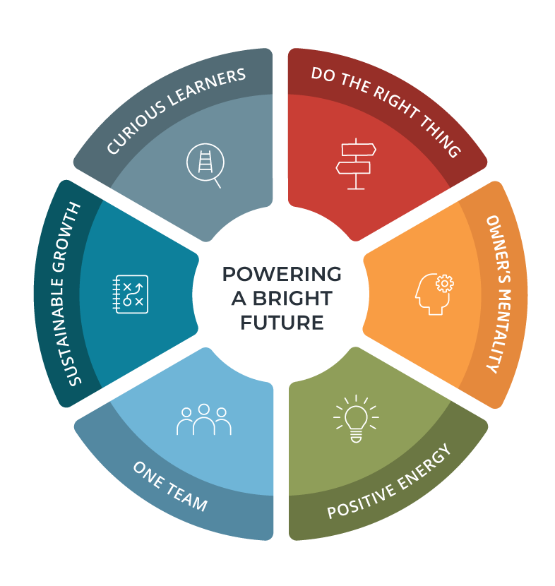 Diagram showing the cultural values of Sonnedix